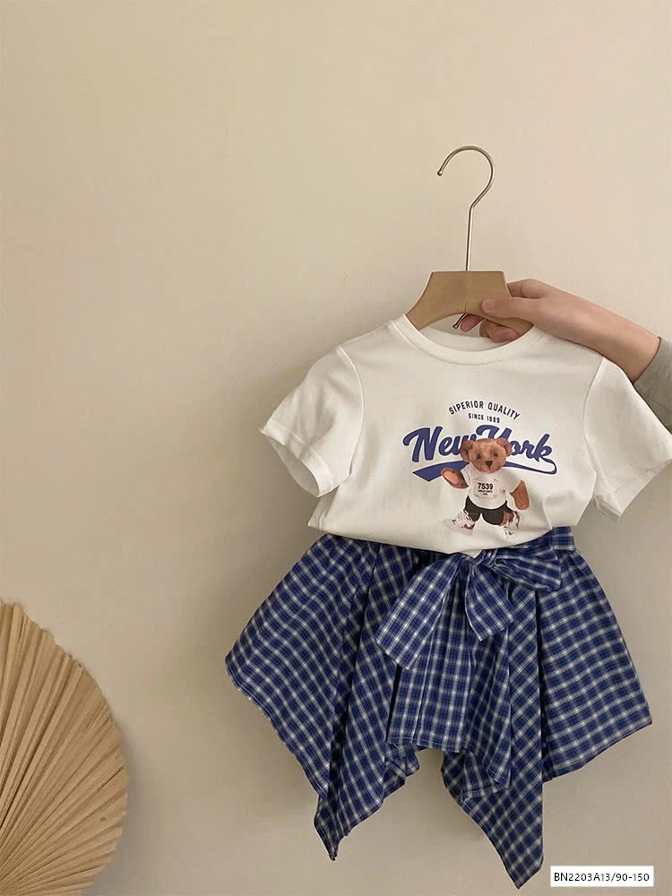 SÉT ÁO GẤU MIX QUẦN VÁY CARO