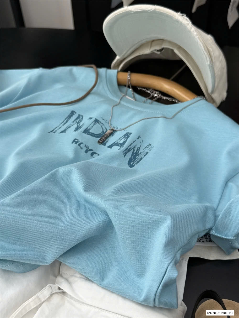 ÁO THUN XANH MIX SHORT TRẮNG