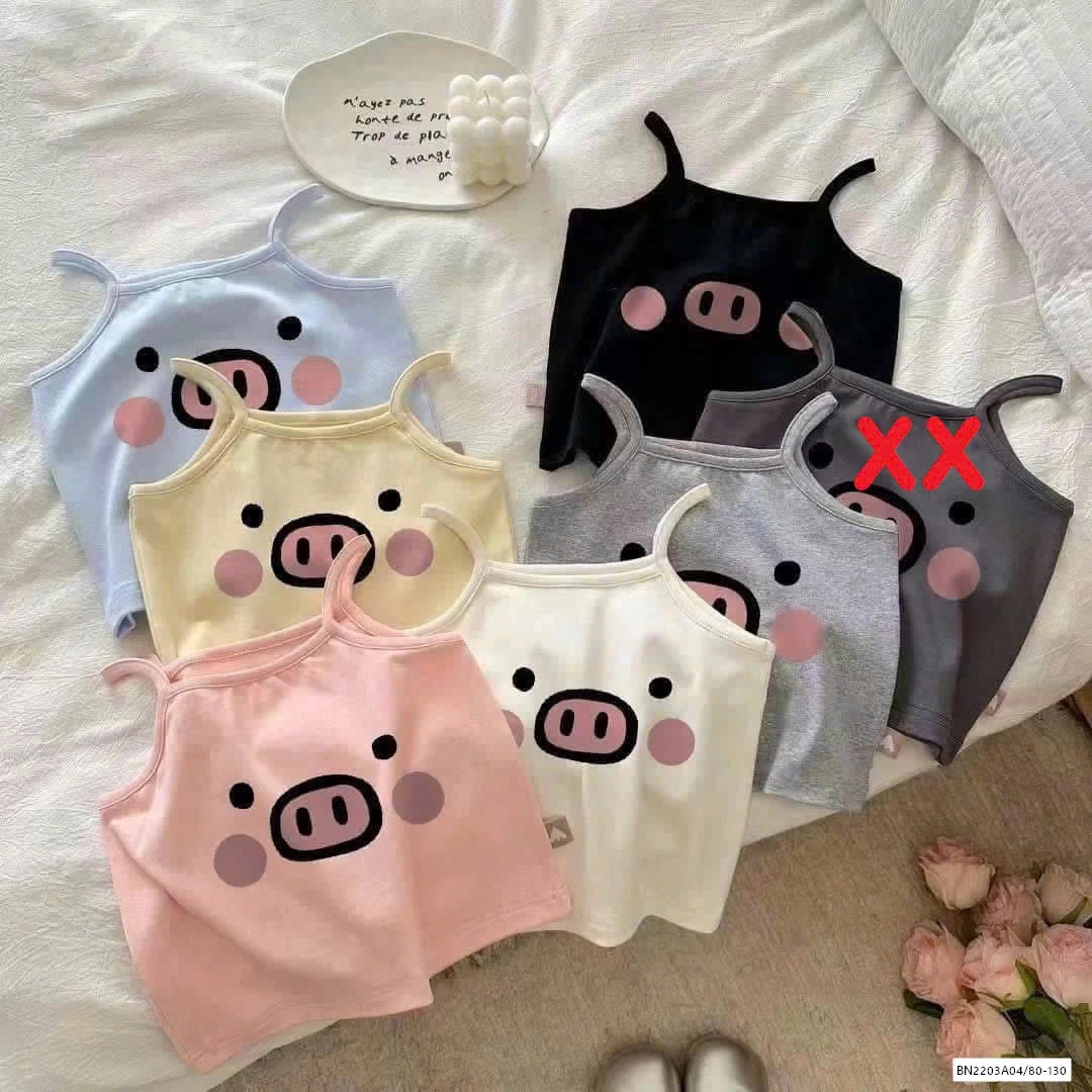 ÁO 2 DÂY MẶT HEO KUTE