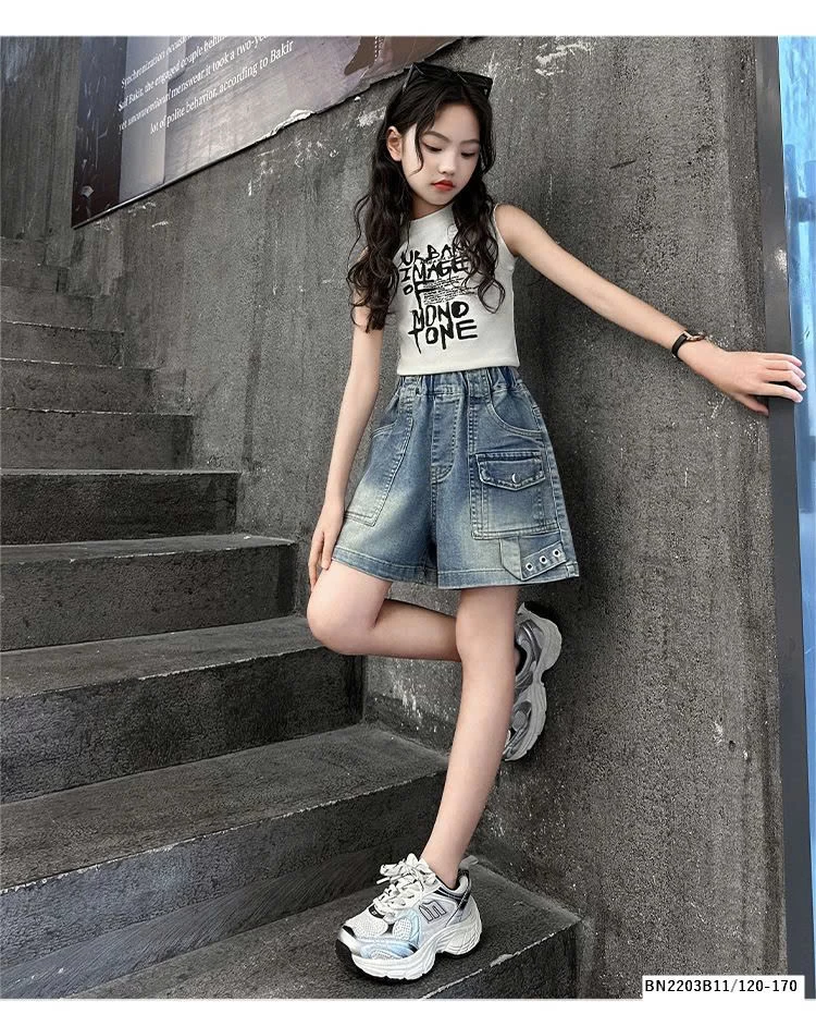 ÁO BALO DÁNG NGẮN MIX QUẦN SHORT JEAN SZ ĐẠI