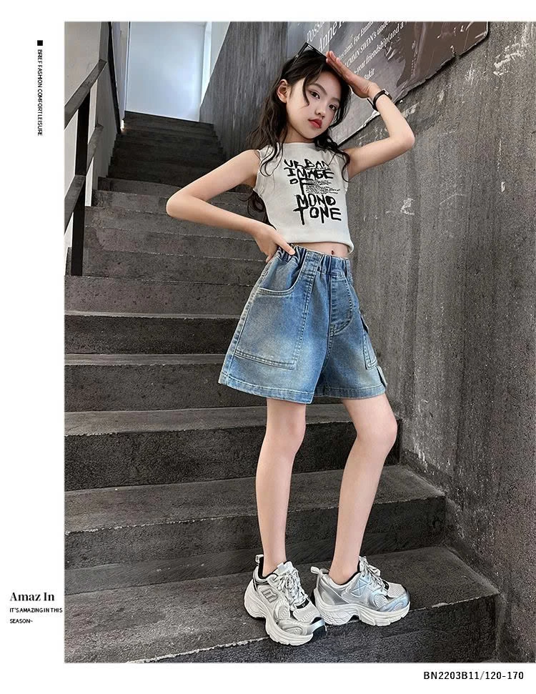 ÁO BALO DÁNG NGẮN MIX QUẦN SHORT JEAN SZ ĐẠI