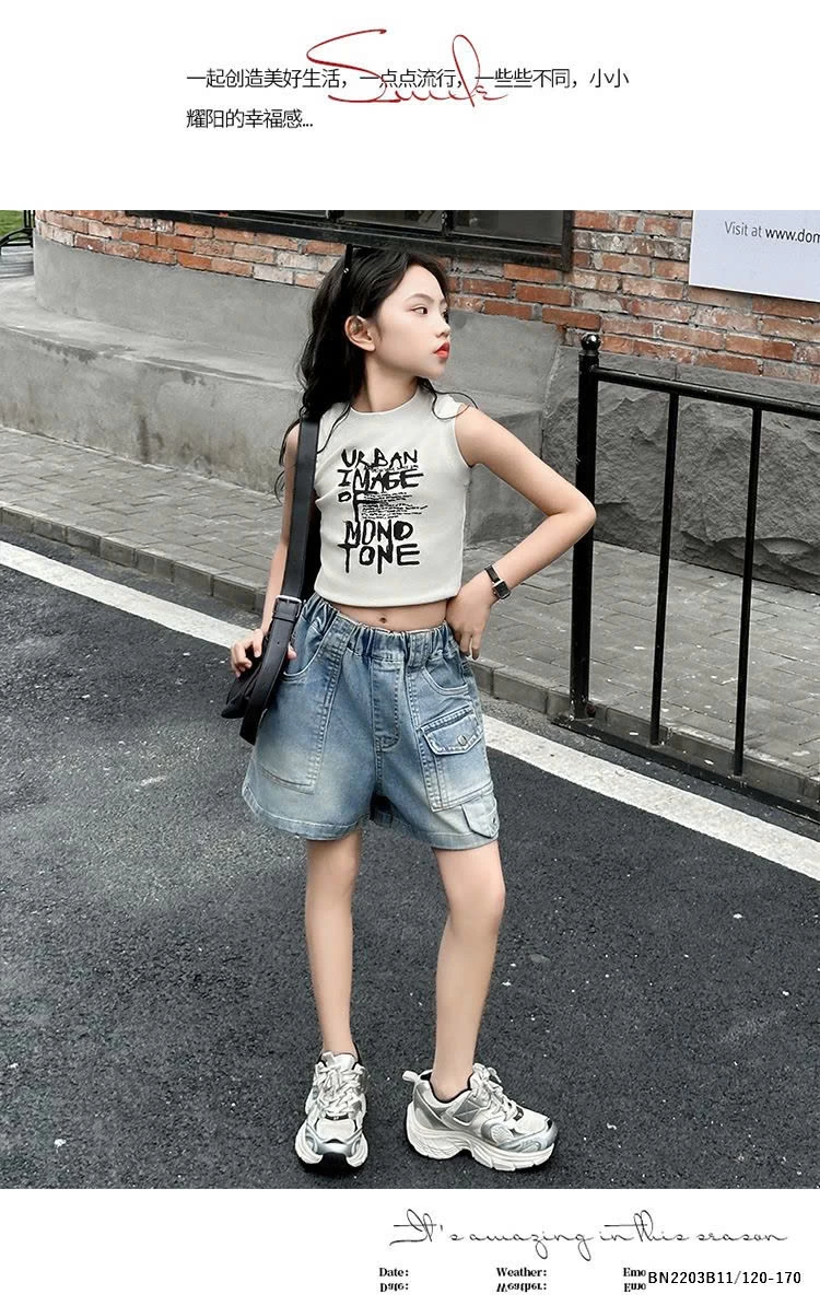 ÁO BALO DÁNG NGẮN MIX QUẦN SHORT JEAN SZ ĐẠI