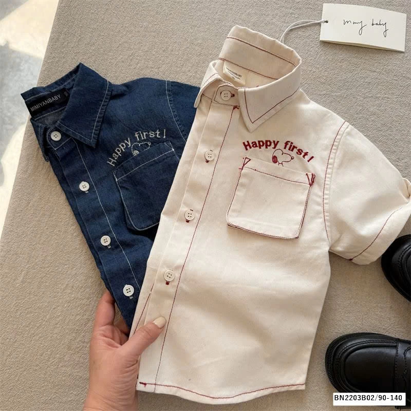 SƠ MI CHỈ NỔI TÚI NGỰC  MMY 