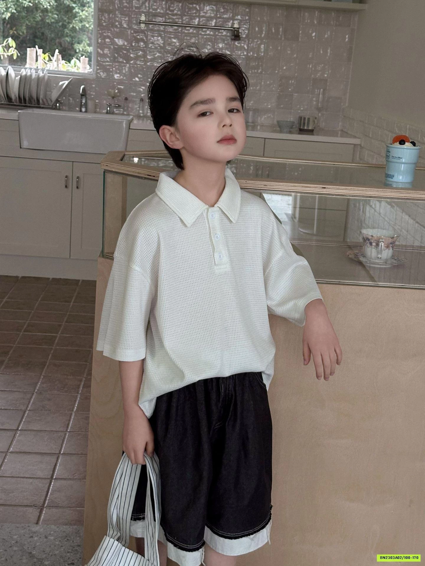 POLO TRẮNG DỆT BASIC HANYA