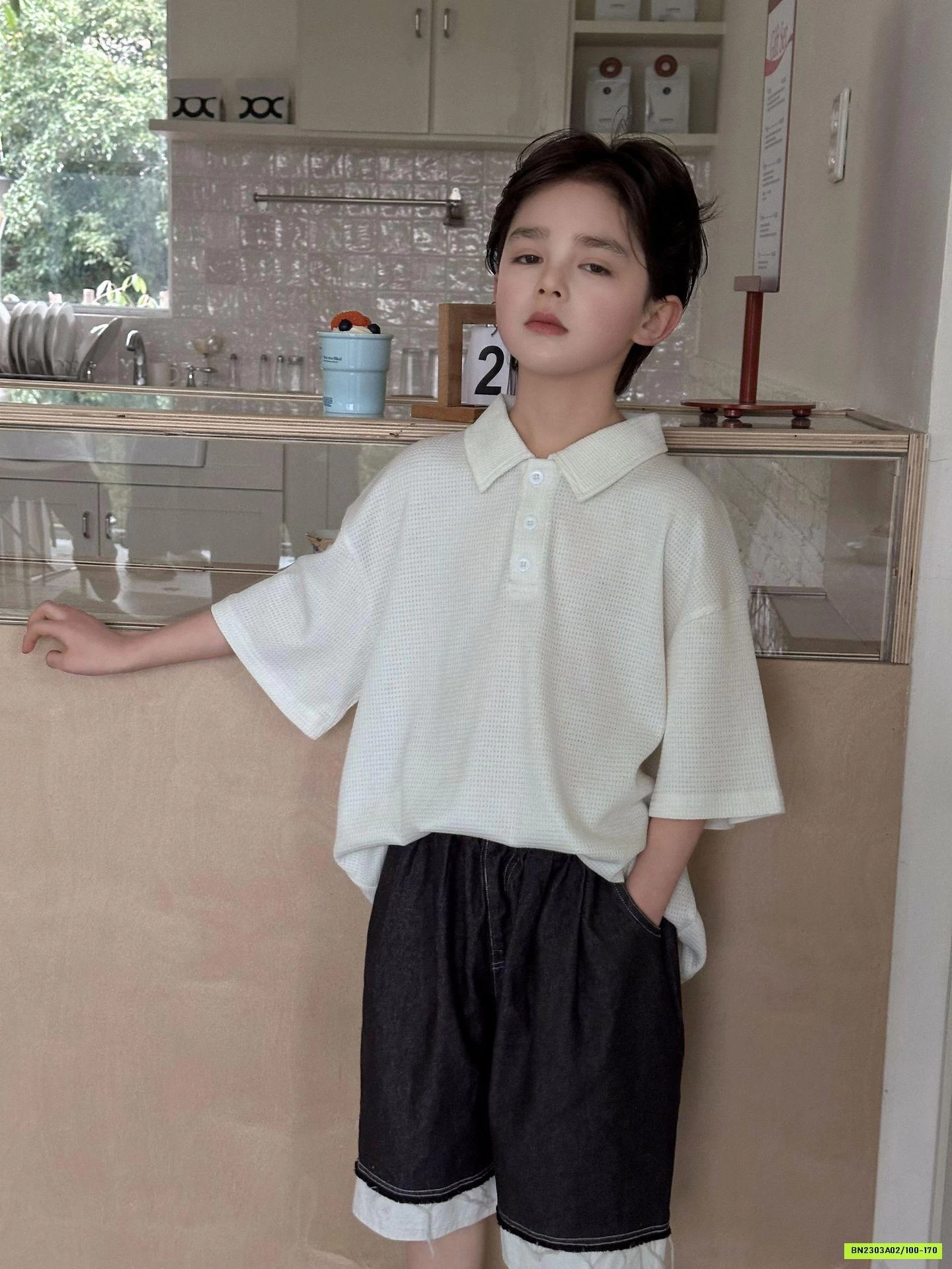 POLO TRẮNG DỆT BASIC HANYA