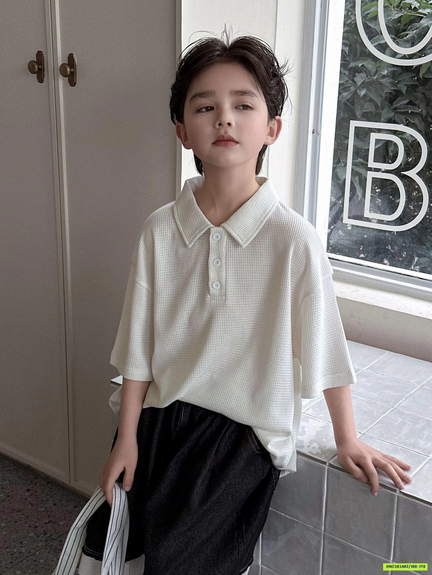 POLO TRẮNG DỆT BASIC HANYA