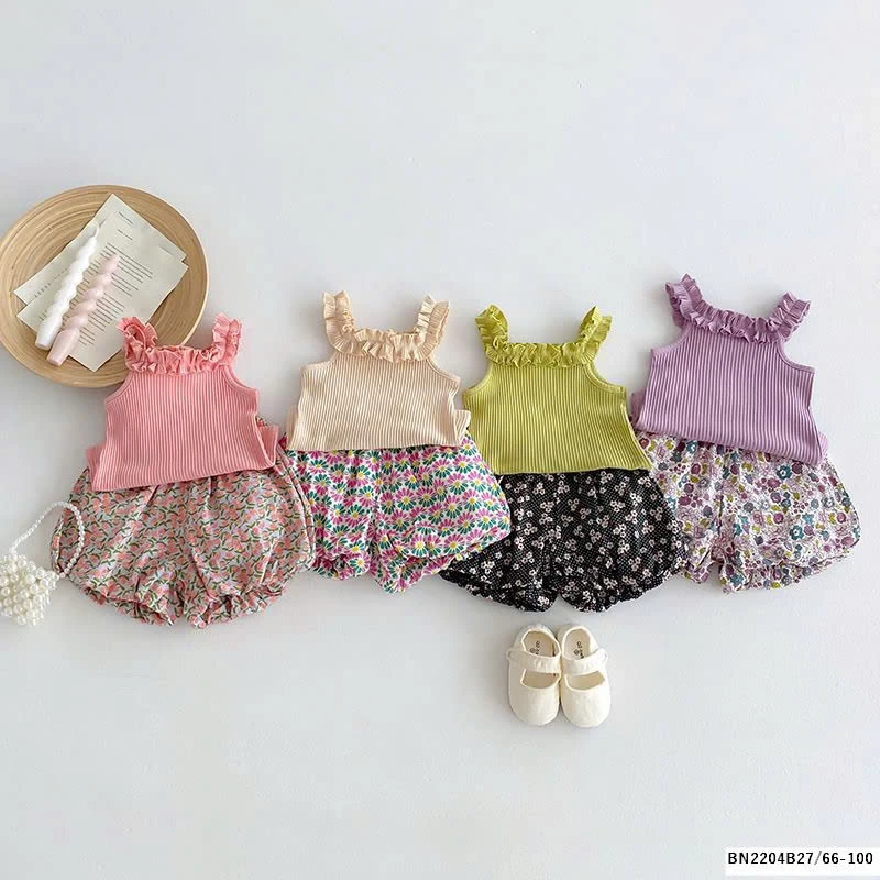 SÉT ÁO 2 DÂY QUẦN BÍ HOA NHÍ