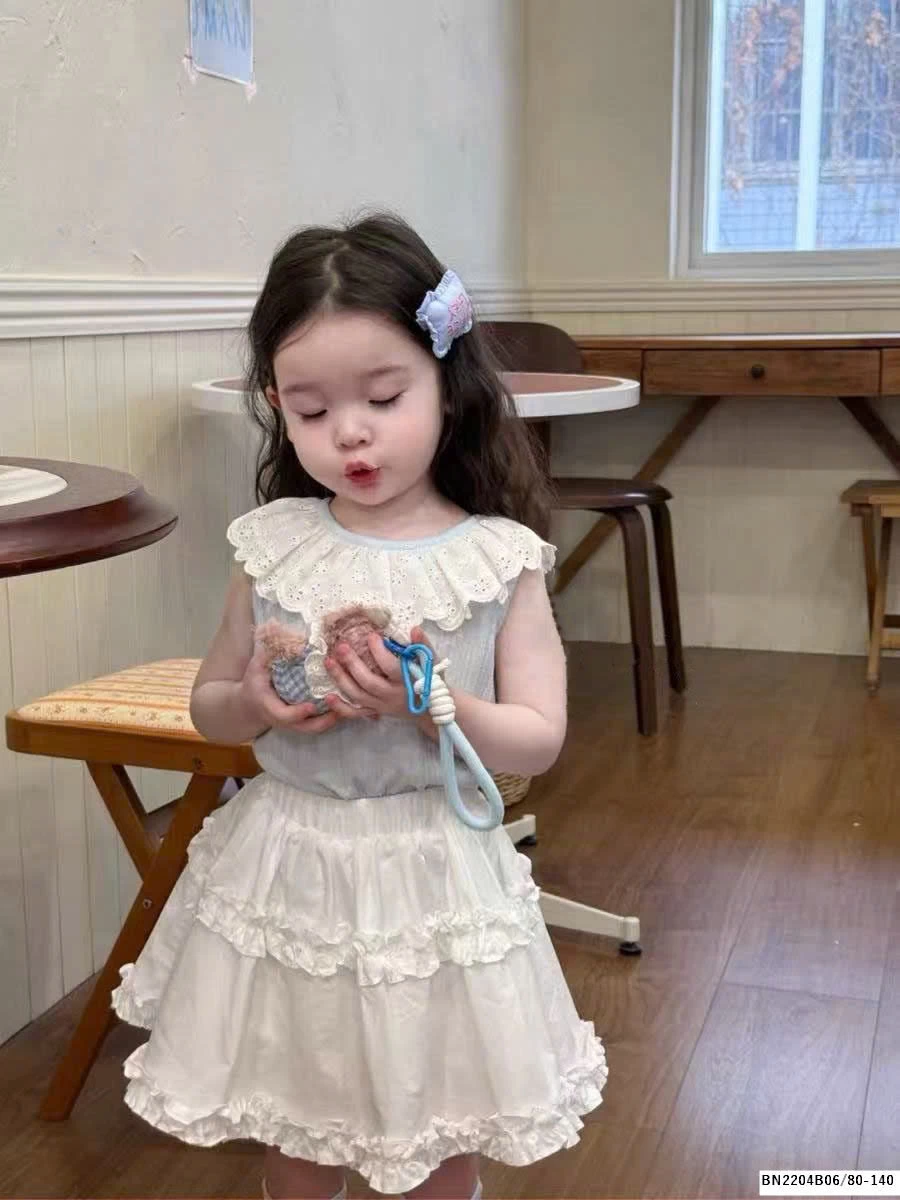 SÉT ÁO XANH BỔ BÈO MIX VC TRẮNG