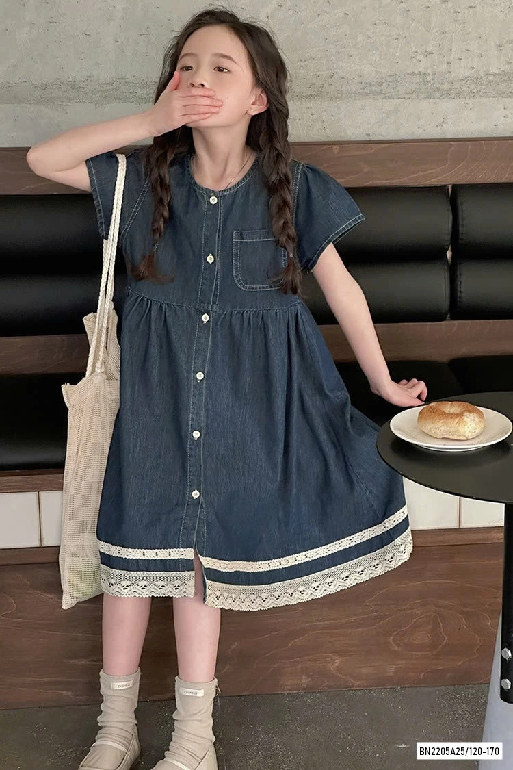 ĐẦM JEANS BABYDOLL VIỀN REN SZ ĐẠI