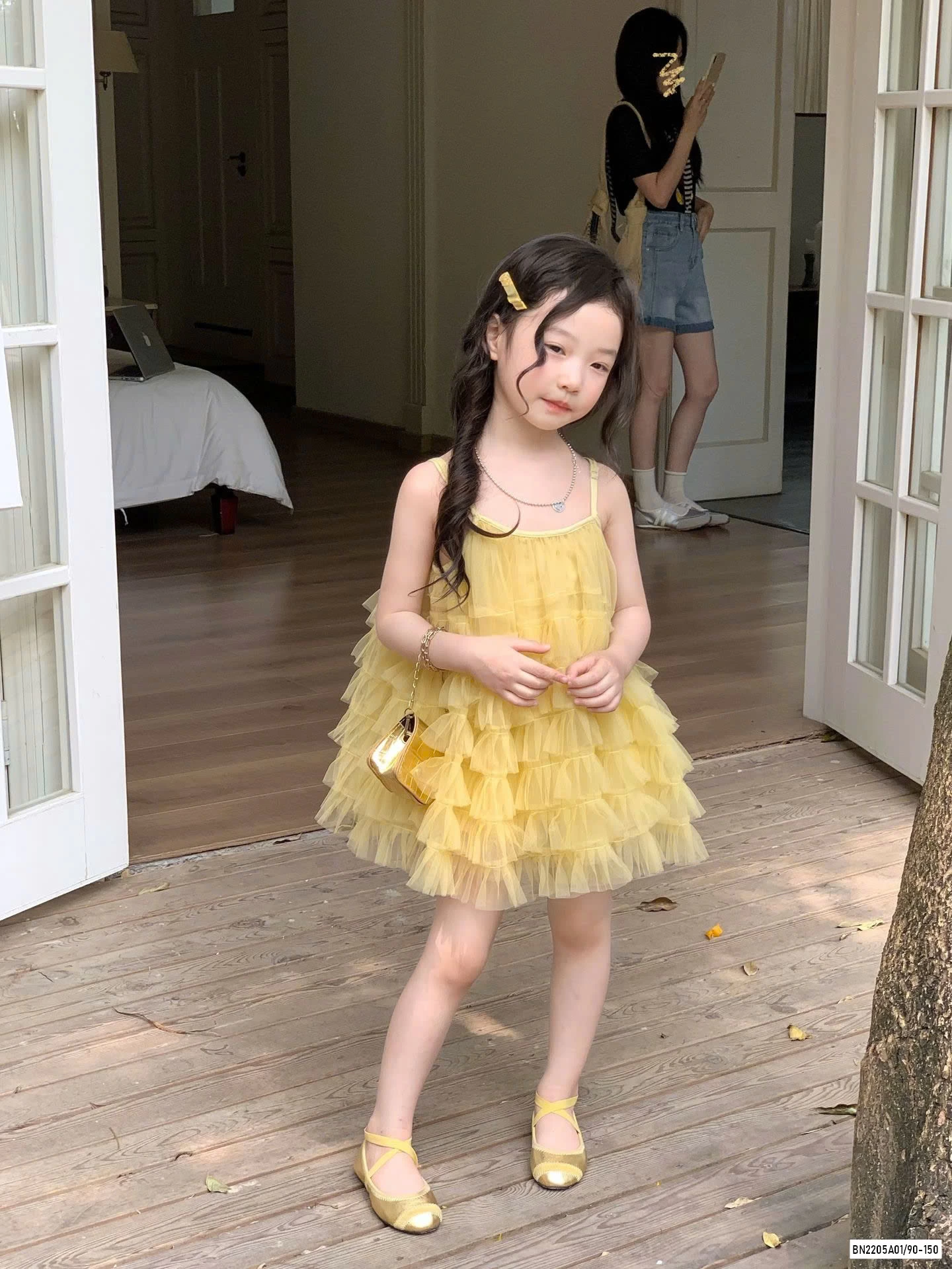 ÁO 2 DÂY VOAN MIX SHORT REN