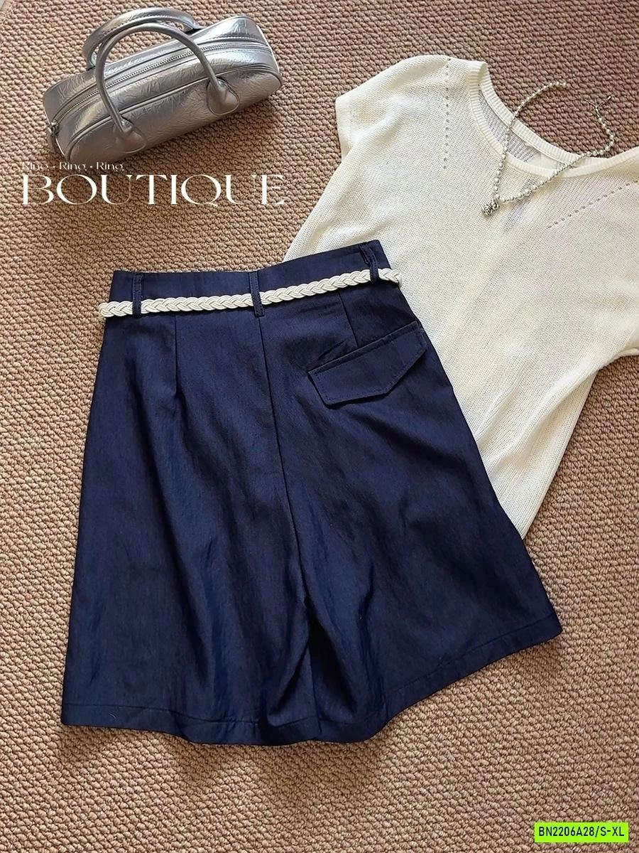 QUẦN DENIM ỐNG RỘNG KÈM BELT ANNA