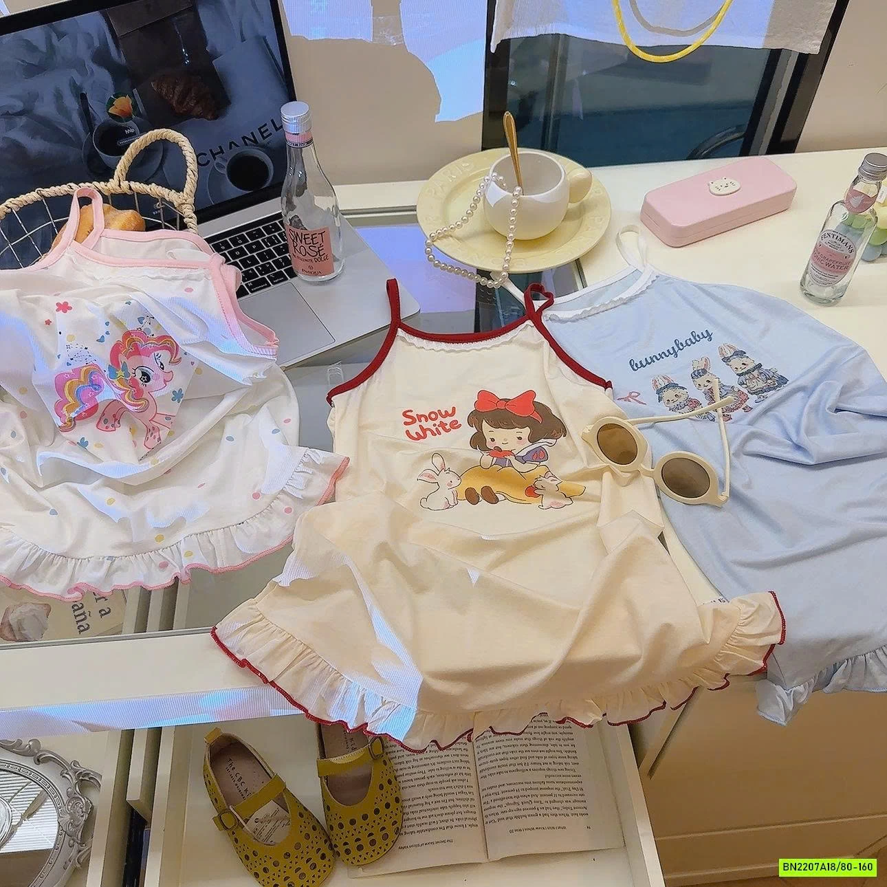 ĐẦM NGỦ THUN LẠNH 2 DÂY DỄ THƯƠNG