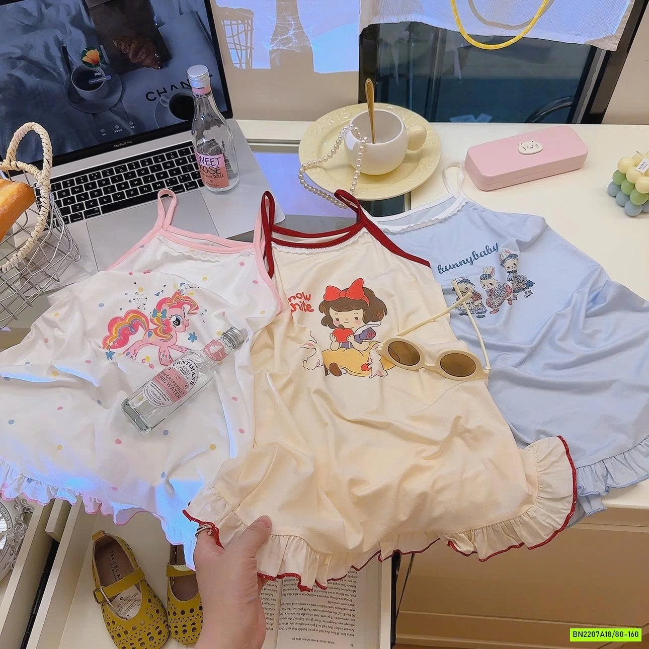 ĐẦM NGỦ THUN LẠNH 2 DÂY DỄ THƯƠNG