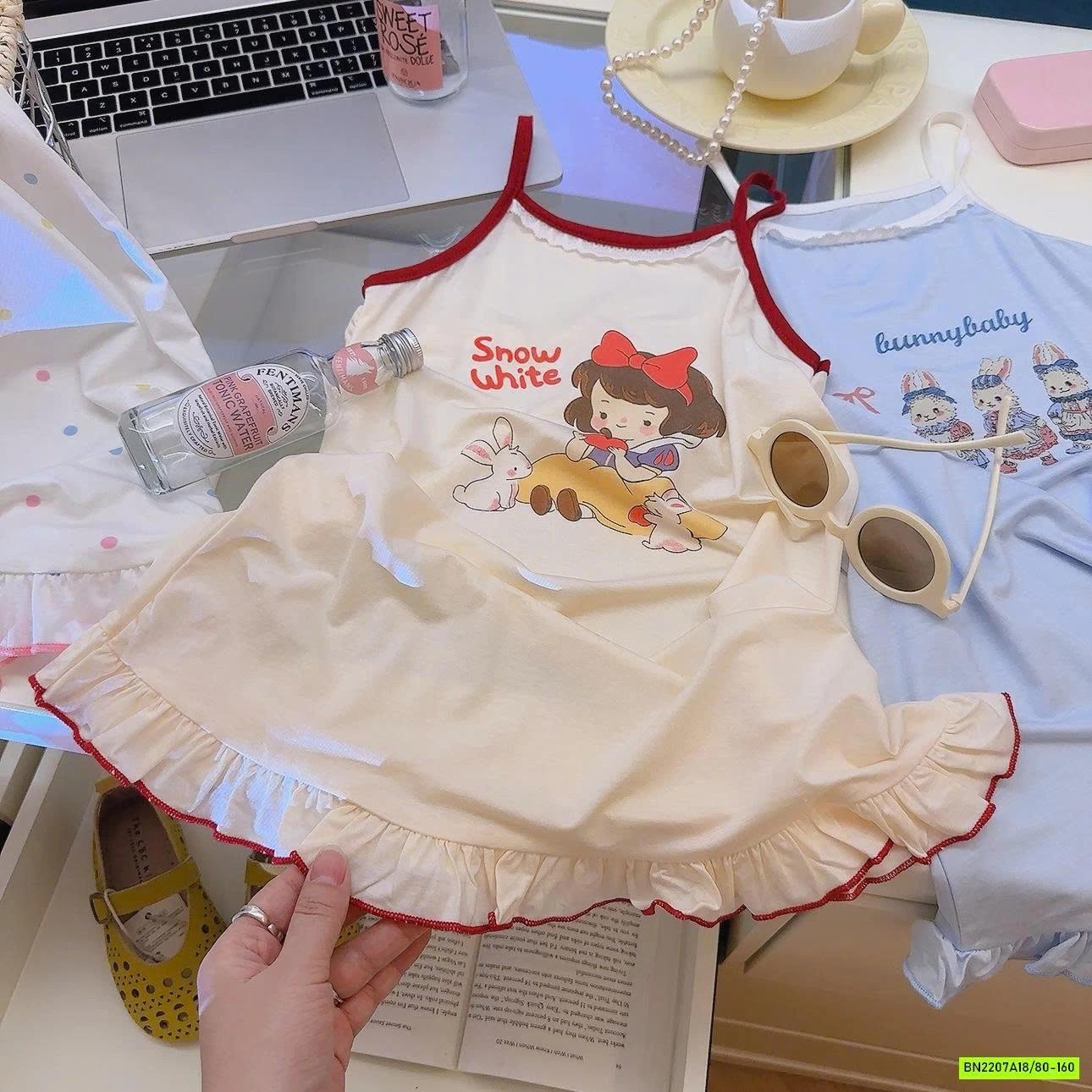 ĐẦM NGỦ THUN LẠNH 2 DÂY DỄ THƯƠNG