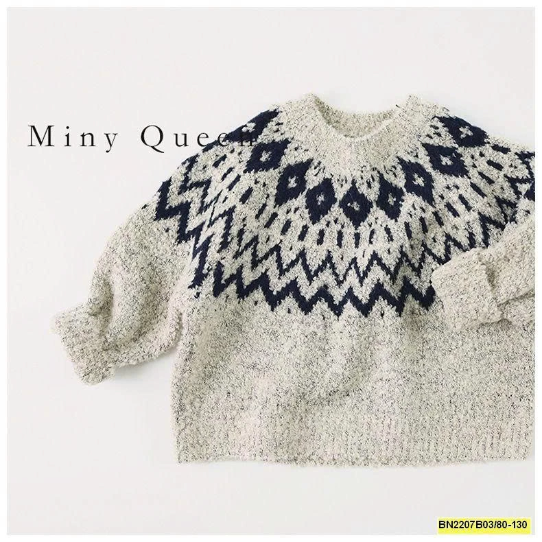 ÁO LEN CỔ HỌA TIẾT THỔ CẨM  MTINYQUEEEN