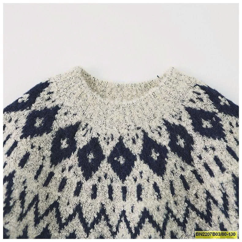 ÁO LEN CỔ HỌA TIẾT THỔ CẨM  MTINYQUEEEN