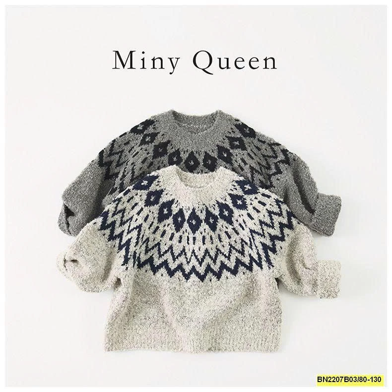 ÁO LEN CỔ HỌA TIẾT THỔ CẨM  MTINYQUEEEN