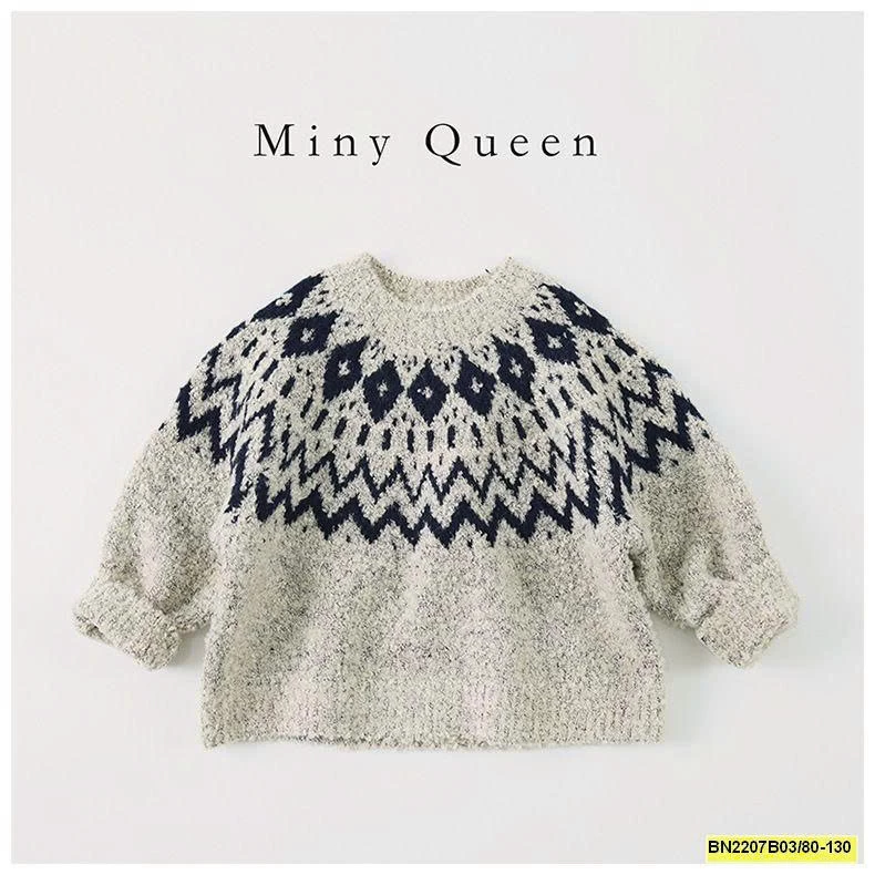 ÁO LEN CỔ HỌA TIẾT THỔ CẨM  MTINYQUEEEN