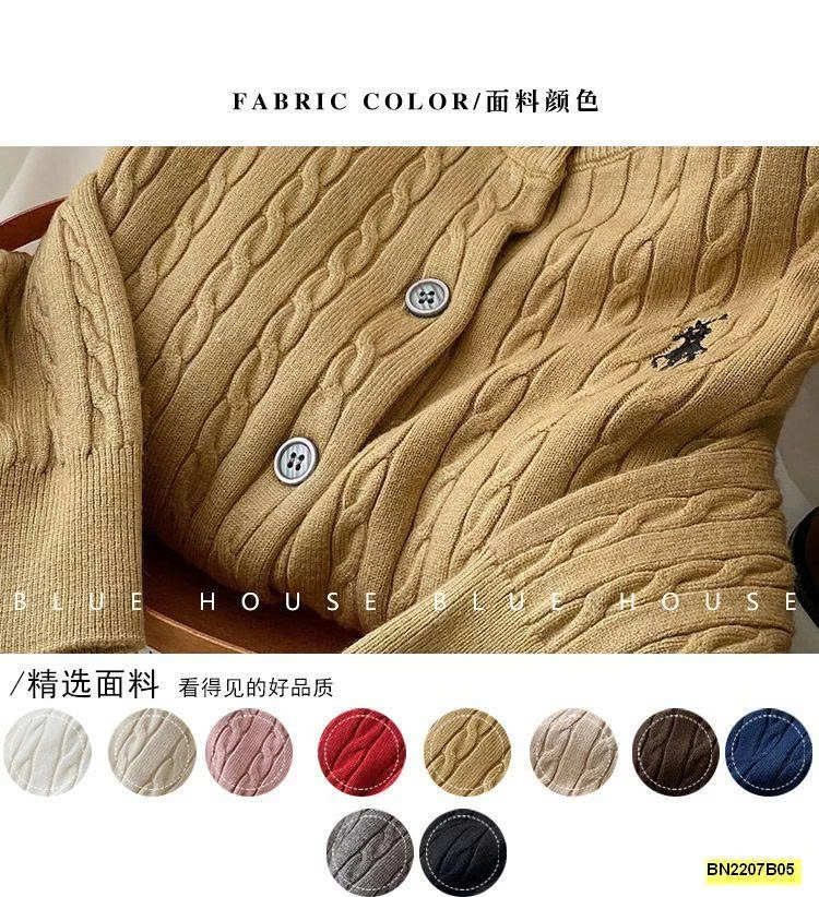 ÁO CARDIGAN LEN THÊU NGỰA