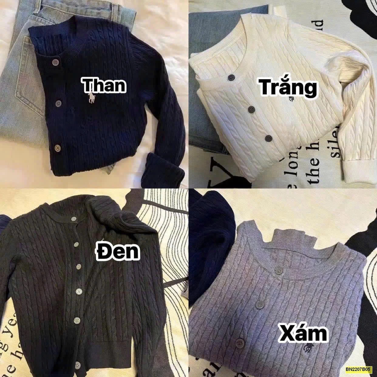 ÁO CARDIGAN LEN THÊU NGỰA