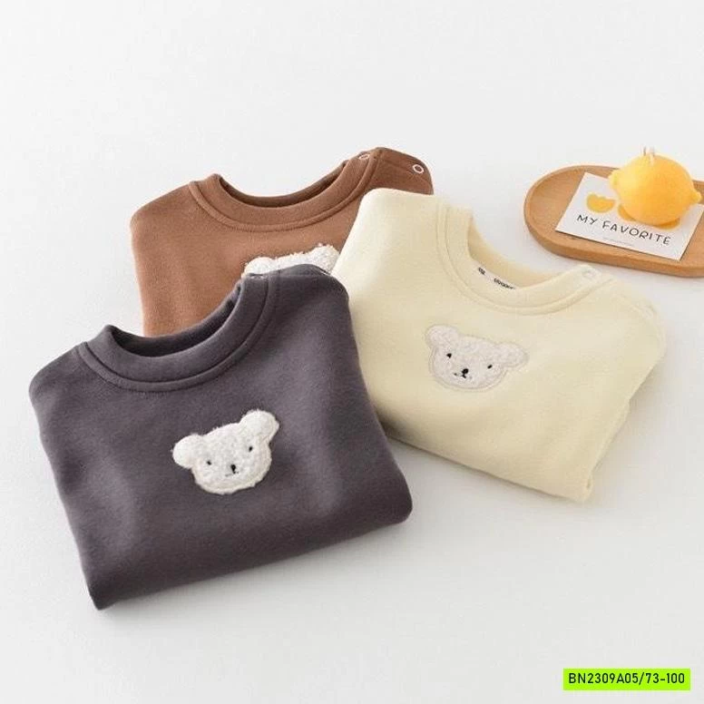 ÁO NỈ GẤU LÓT NHUNG ABNNKIDS