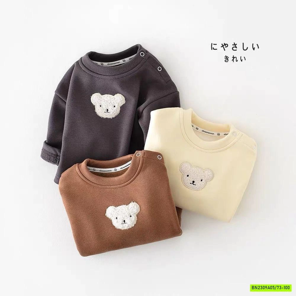 ÁO NỈ GẤU LÓT NHUNG ABNNKIDS