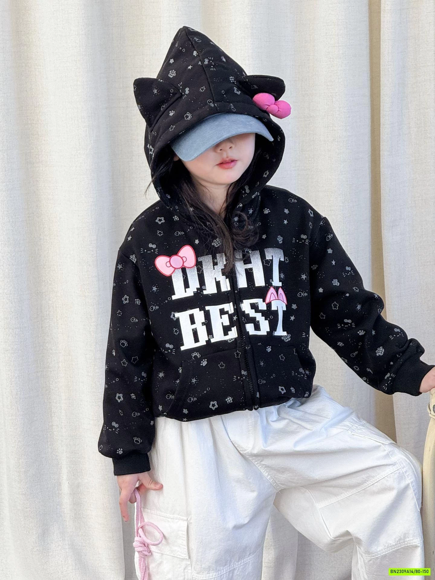 KHOÁC HOODIE MIX QUẦN SUÔNG TRẮNG