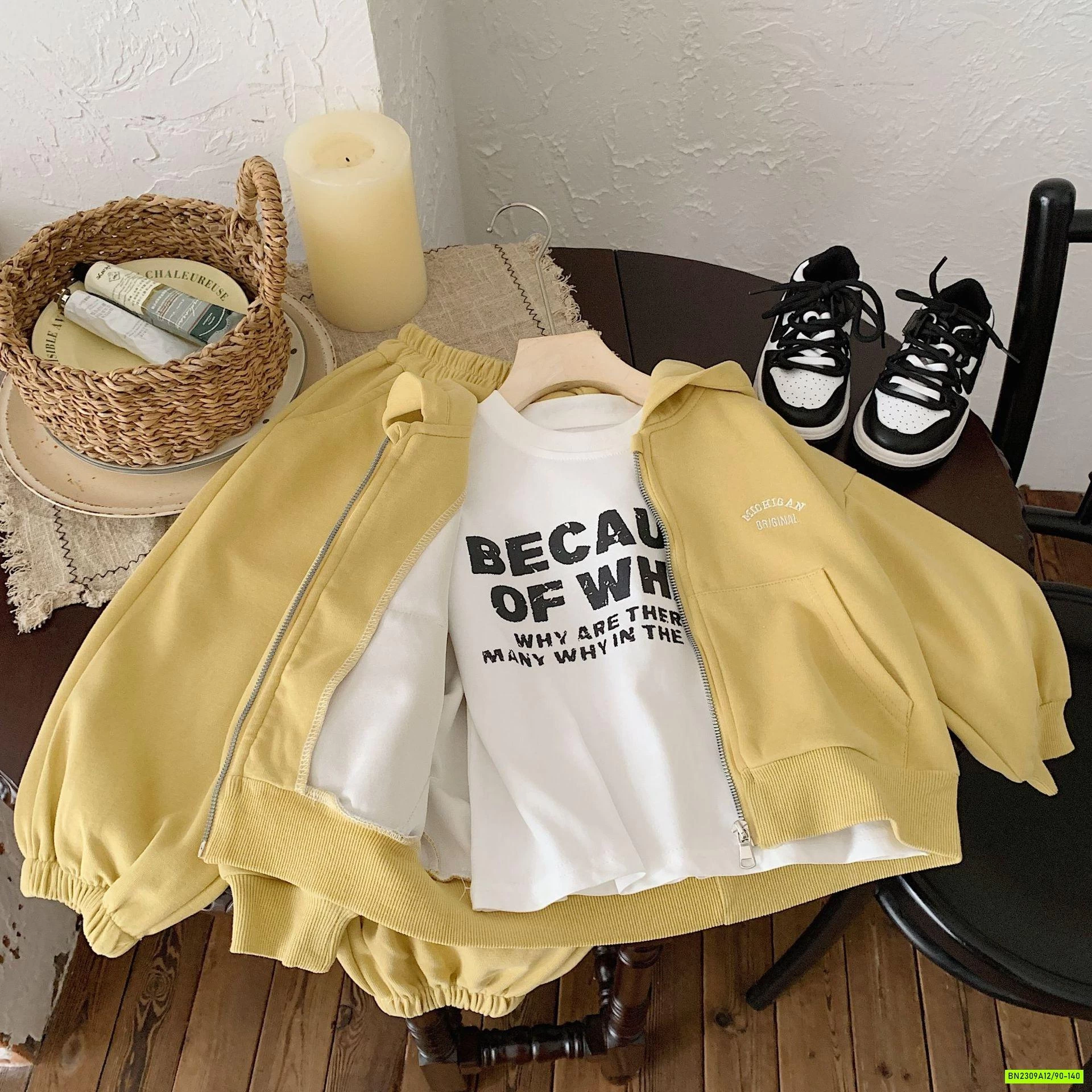 BỘ NỈ ÁO KHOÁC LIỀN MŨ