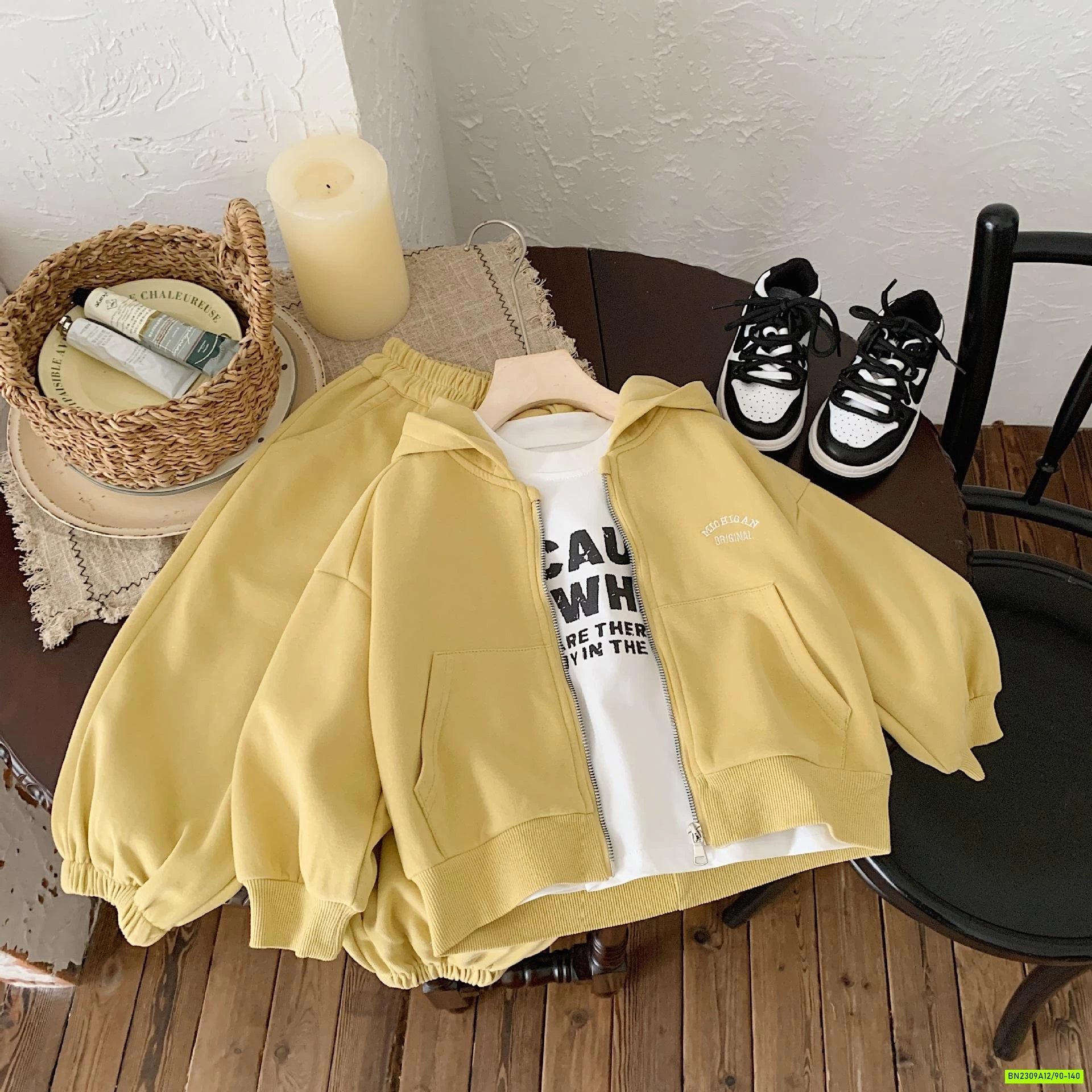 BỘ NỈ ÁO KHOÁC LIỀN MŨ