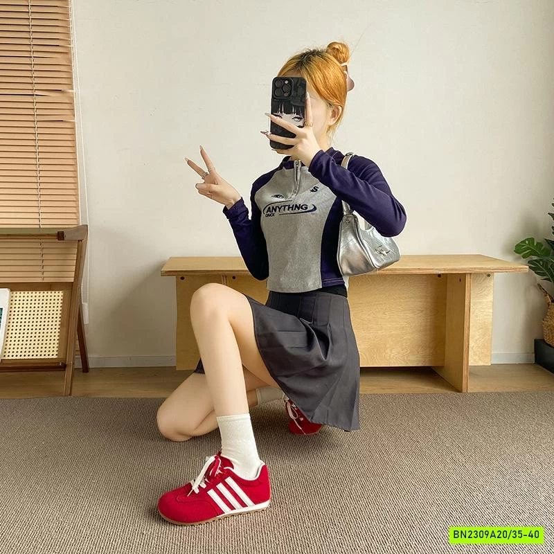 GIÀY THỂ THAO DA LỘN 3 VẠCH NỮ