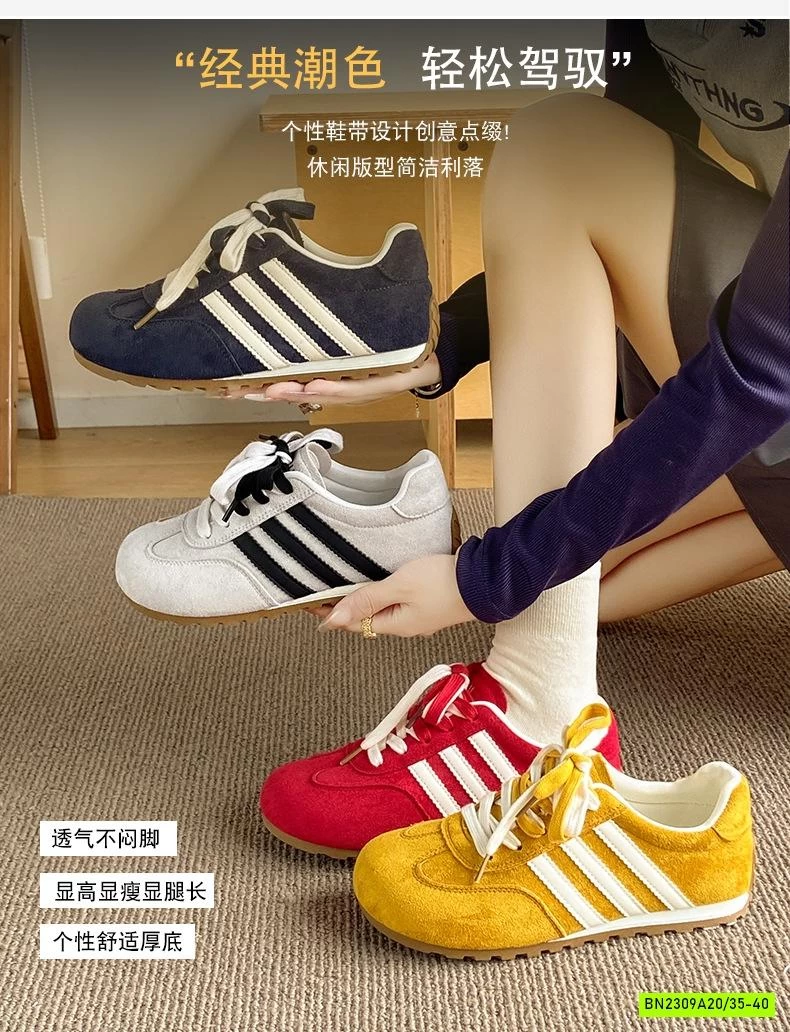 GIÀY THỂ THAO DA LỘN 3 VẠCH NỮ