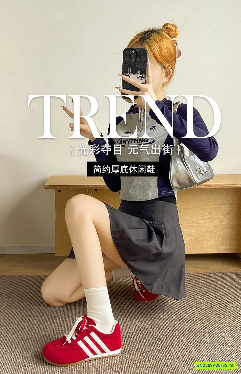 GIÀY THỂ THAO DA LỘN 3 VẠCH NỮ