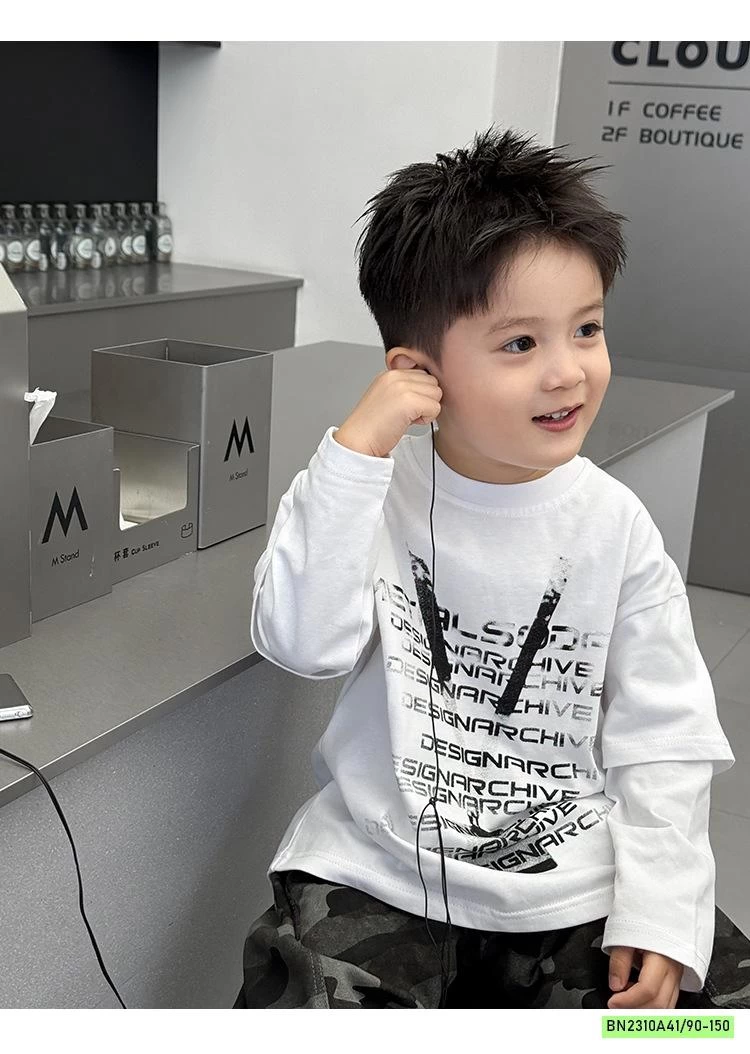 ÁO THUN TRẮNG IN CHỮ GIẢ 2 LỚP