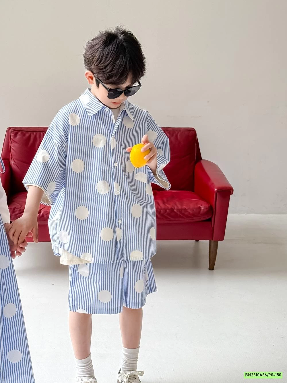 COUPLE SƠ MI SỌC XANH KUMAIKIDS