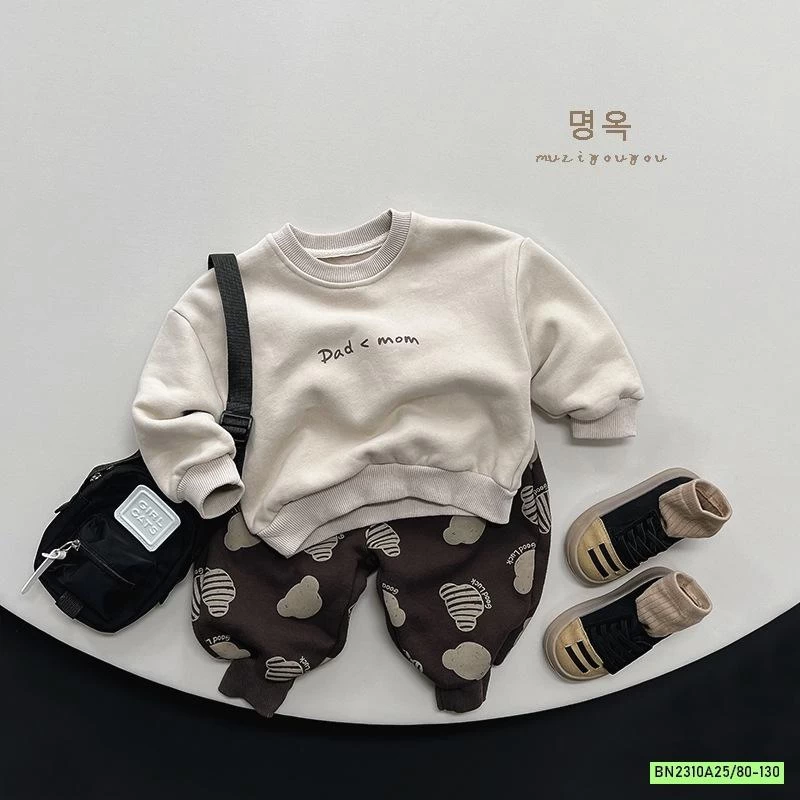 ÁO NỈ IN CHỮ VINTAGE MUZIYOUYOU