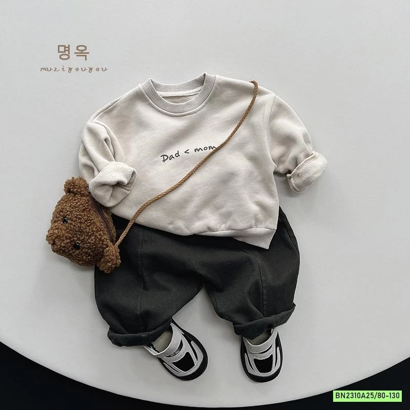 ÁO NỈ IN CHỮ VINTAGE MUZIYOUYOU