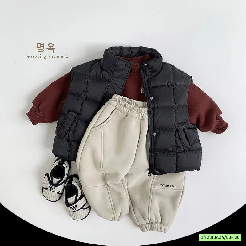 ÁO NỈ LÓT LÔNG CỪU CỔ TRÒN MUZIYOUYOU