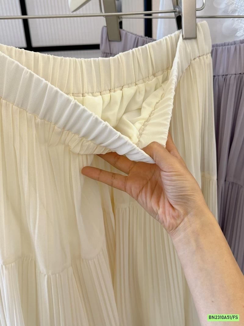 CHÂN VÁY VOAN XẾP LY DÁNG DÀI KIỂU PHÁP