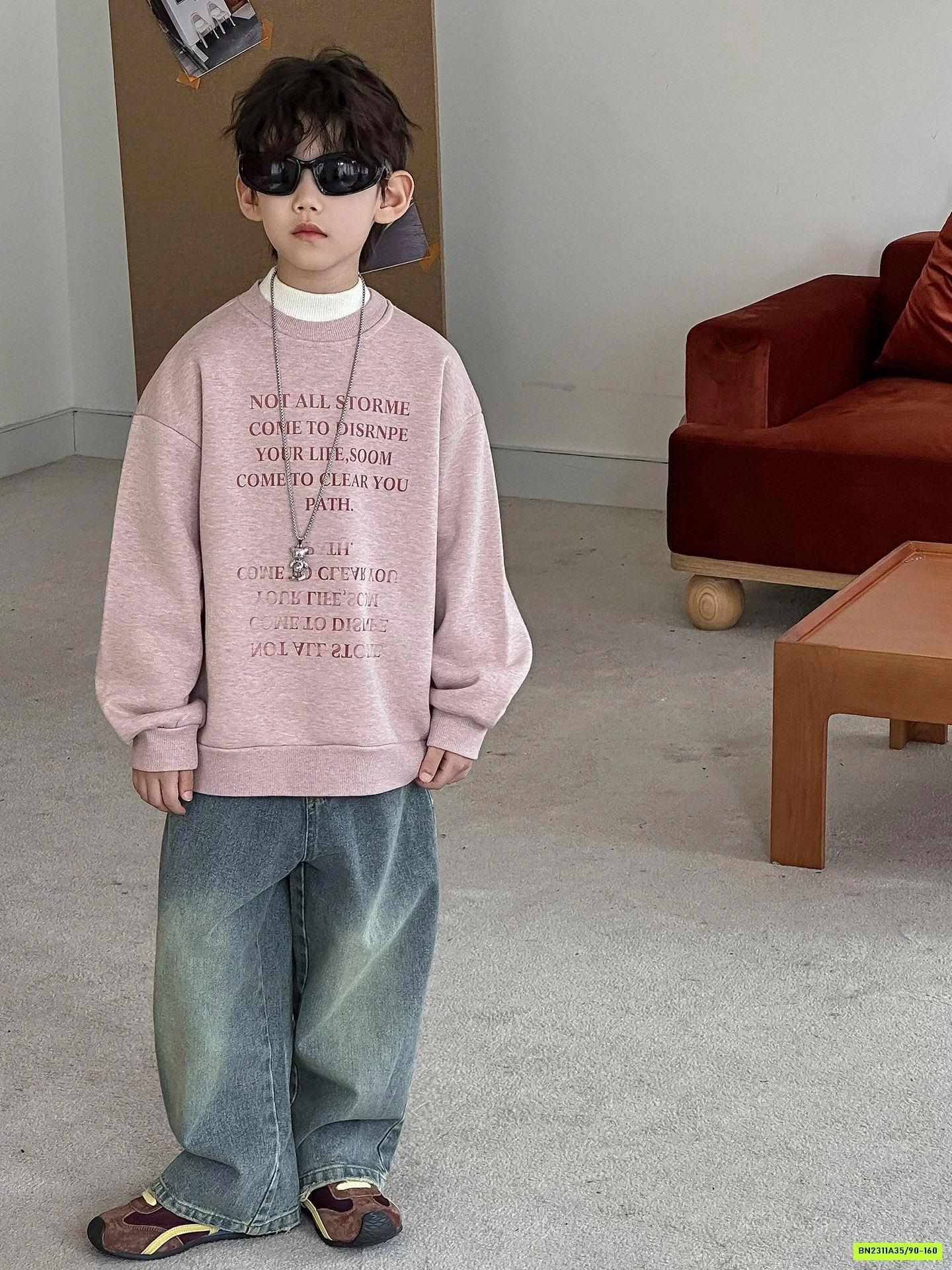 ÁO NỈ HỒNG LÓT LÔNG CỪU