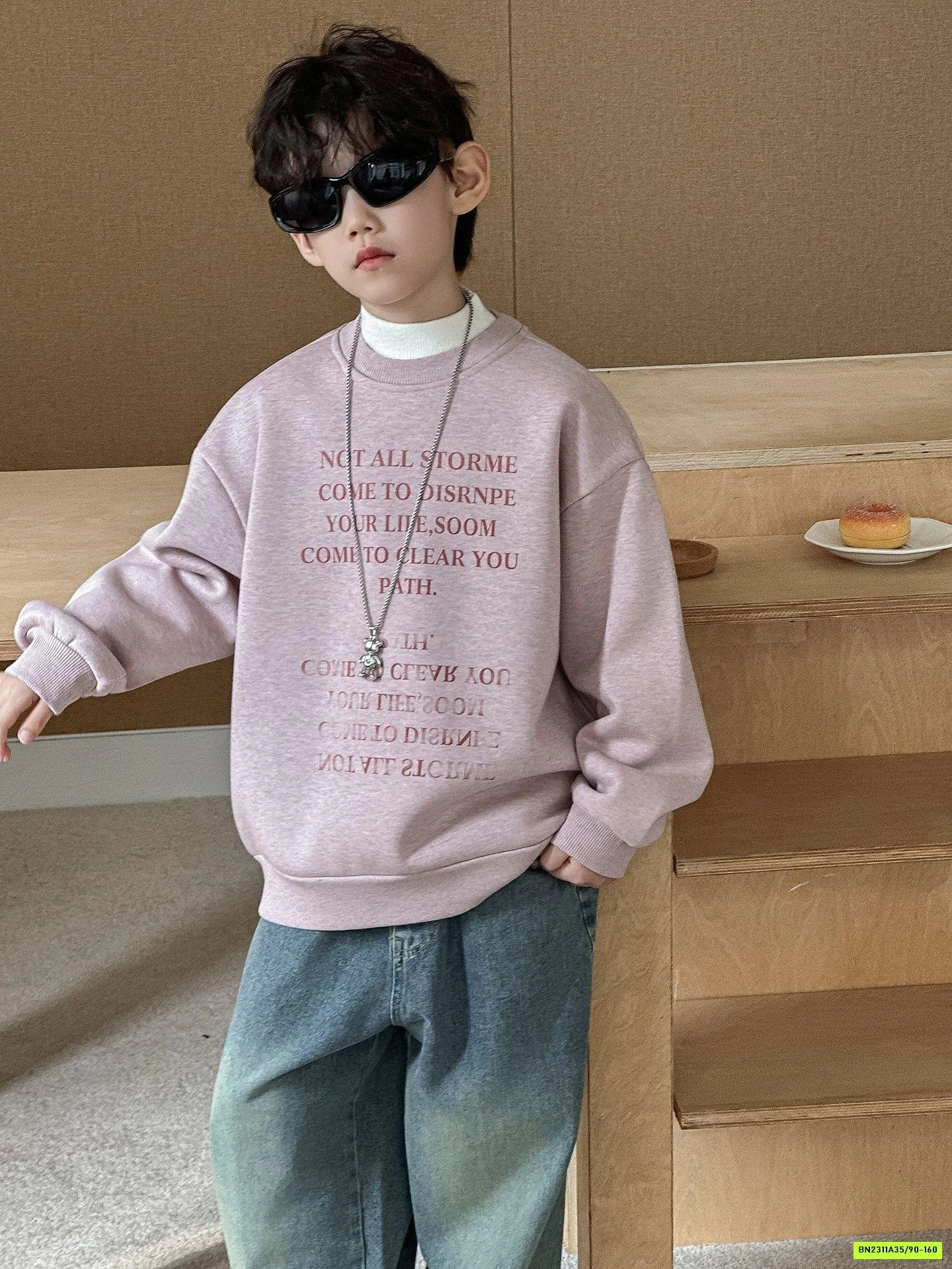 ÁO NỈ HỒNG LÓT LÔNG CỪU