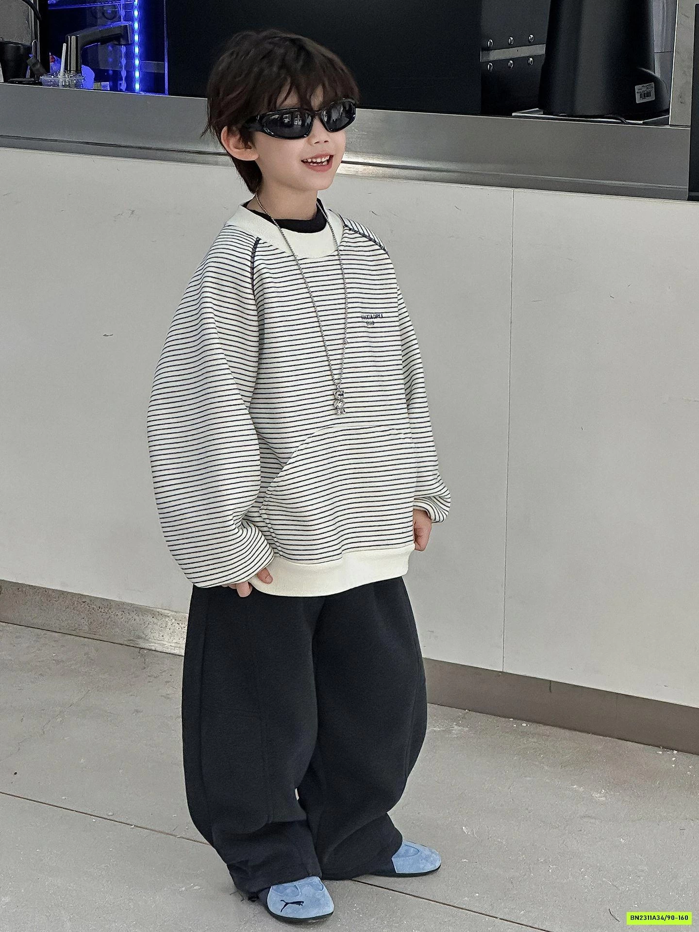 ÁO NỈ KẺ NHỎ LÓT LÔNG CỪU