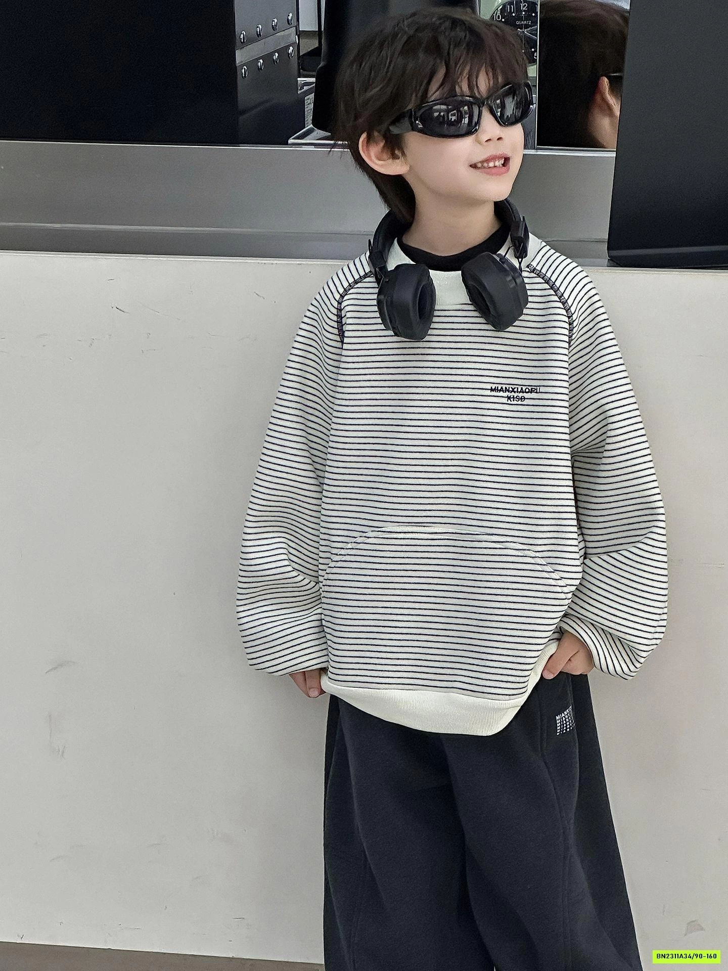 ÁO NỈ KẺ NHỎ LÓT LÔNG CỪU