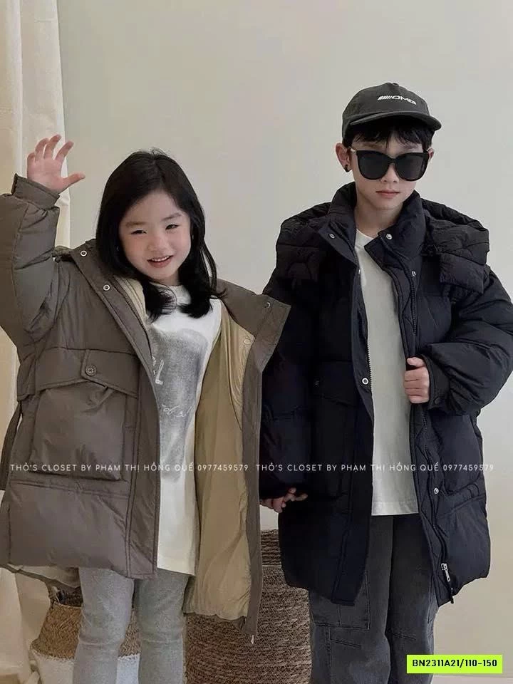 KHOÁC PHAO DÁNG DÀI LIỀN MŨ