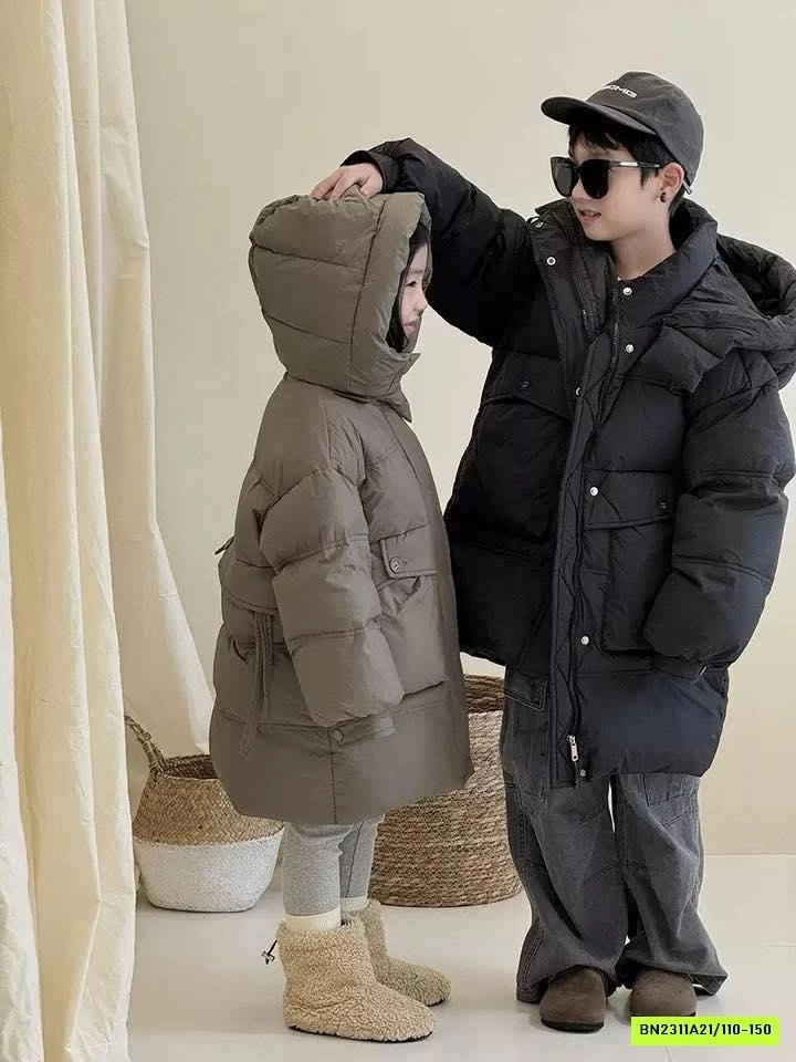 KHOÁC PHAO DÁNG DÀI LIỀN MŨ