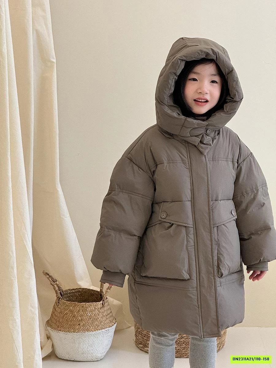 KHOÁC PHAO DÁNG DÀI LIỀN MŨ