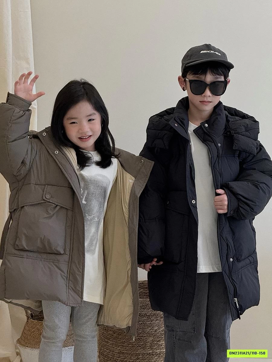 KHOÁC PHAO DÁNG DÀI LIỀN MŨ