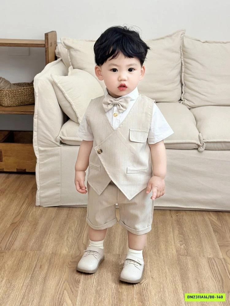 SÉT VEST CÔNG TỬ NGẮN TAY 3 CHI TIẾT