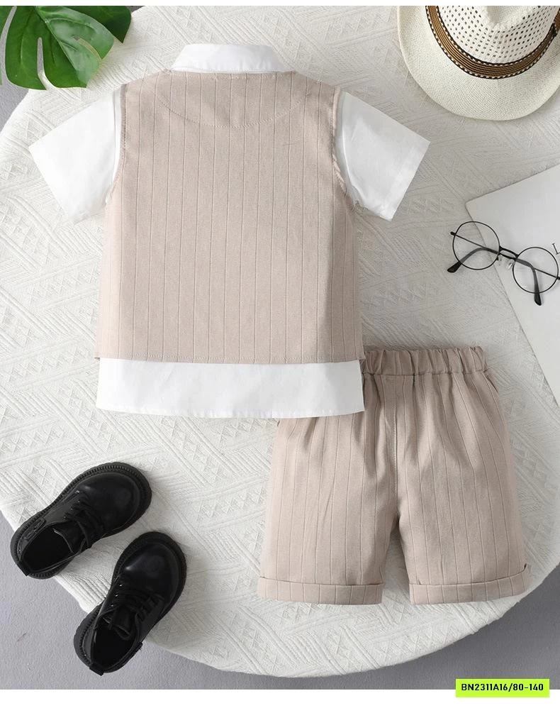 SÉT VEST CÔNG TỬ NGẮN TAY 3 CHI TIẾT