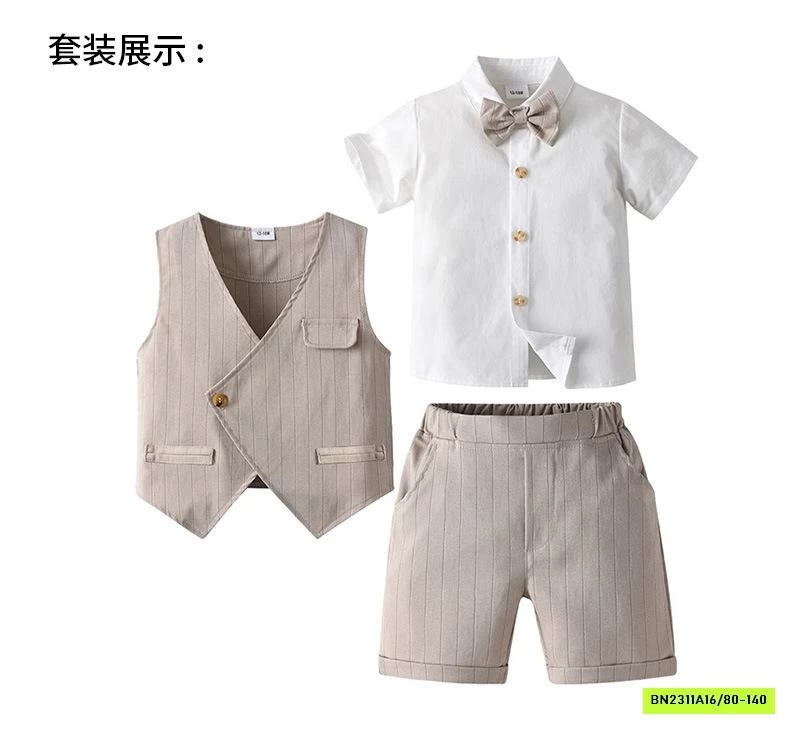 SÉT VEST CÔNG TỬ NGẮN TAY 3 CHI TIẾT