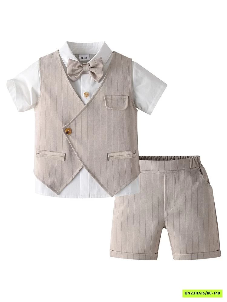 SÉT VEST CÔNG TỬ NGẮN TAY 3 CHI TIẾT